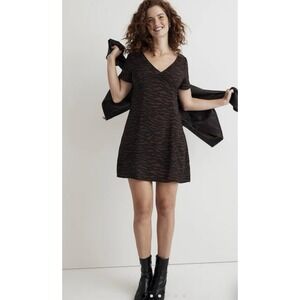 *Women's Madewell Brown/Black Animal Print‎ Short Dress Size M/L (14)